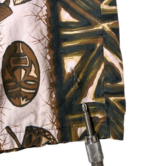 60s 70s Vintage Ui-Maikai Hawaiian Shirt Pointed Collar Tropical Tiki Print. - Picture 7 of 7